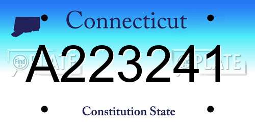 A223241 Connecticut License Plate