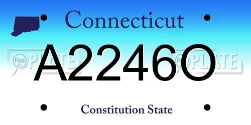 A2246O Connecticut License Plate