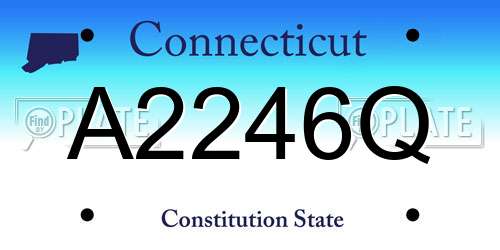 A2246Q Connecticut License Plate