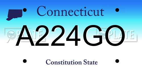 A224GO Connecticut License Plate