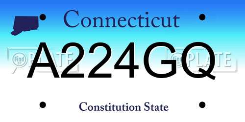 A224GQ Connecticut License Plate