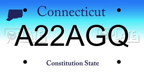 A22AGQ Connecticut License Plate