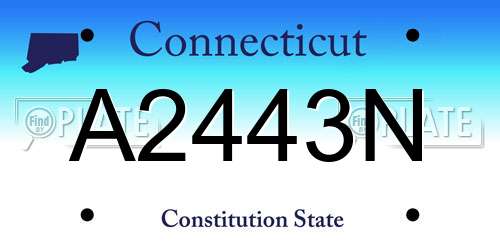 A2443N Connecticut License Plate