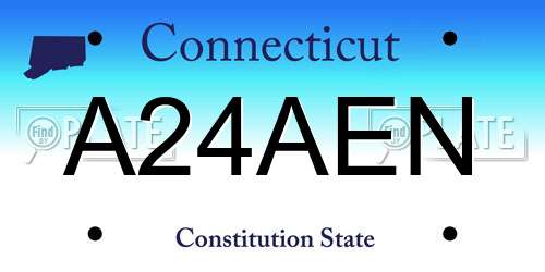 A24AEN Connecticut License Plate