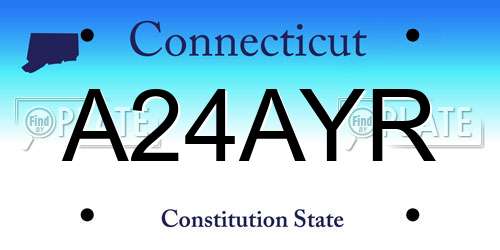 A24AYR Connecticut License Plate