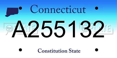 A255132 Connecticut License Plate