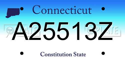 A25513Z Connecticut License Plate