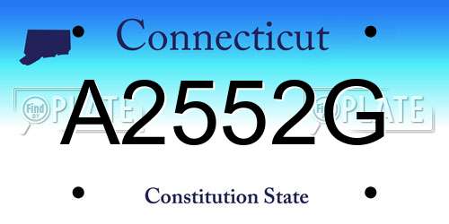 A2552G Connecticut License Plate