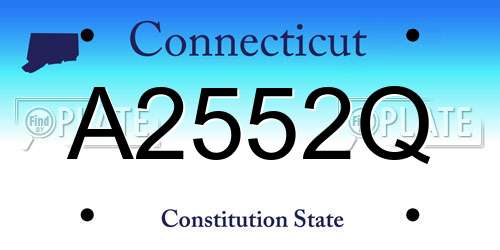 A2552Q Connecticut License Plate