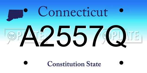 A2557Q Connecticut License Plate
