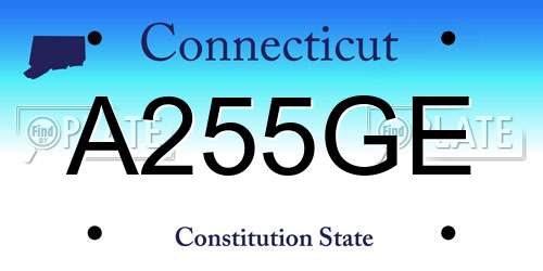 A255GE Connecticut License Plate