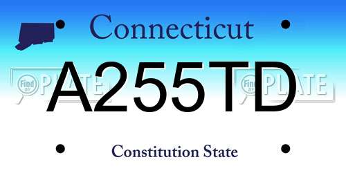 A255TD Connecticut License Plate