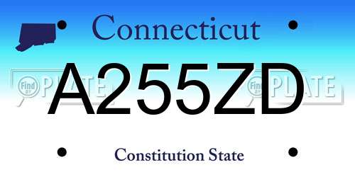 A255ZD Connecticut License Plate