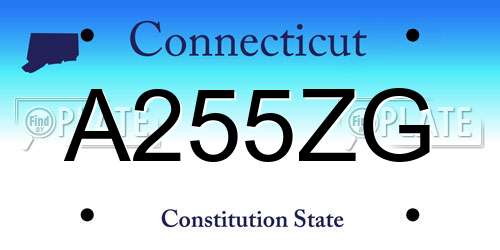 A255ZG Connecticut License Plate