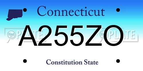 A255ZO Connecticut License Plate