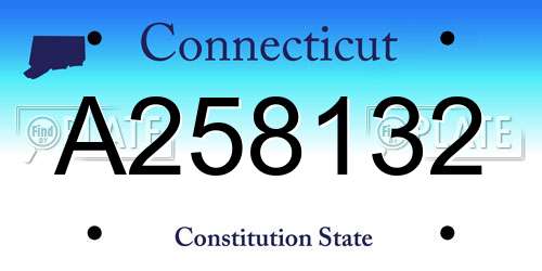 A258132 Connecticut License Plate