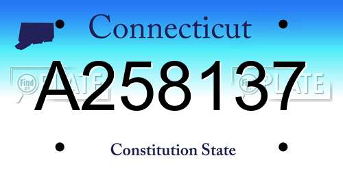 A258137 Connecticut License Plate