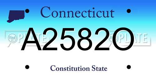 A2582O Connecticut License Plate
