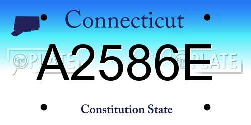 A2586E Connecticut License Plate