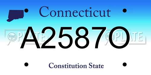 A2587O Connecticut License Plate