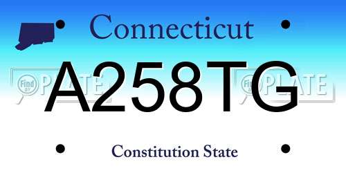A258TG Connecticut License Plate