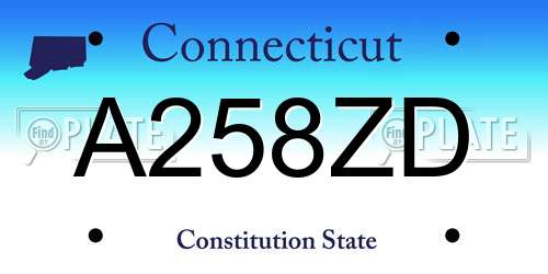 A258ZD Connecticut License Plate