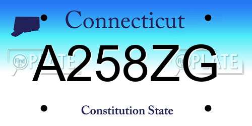 A258ZG Connecticut License Plate