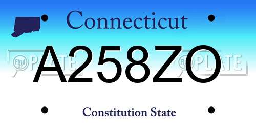 A258ZO Connecticut License Plate