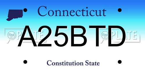 A25BTD Connecticut License Plate