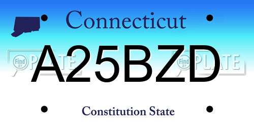 A25BZD Connecticut License Plate