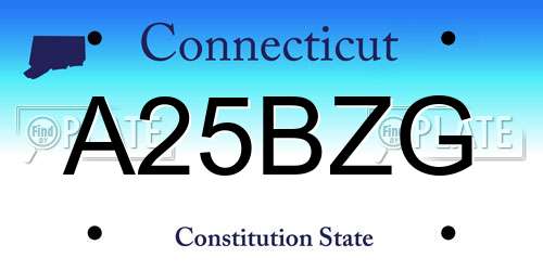 A25BZG Connecticut License Plate