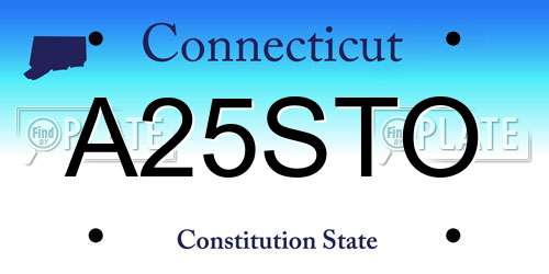 A25STO Connecticut License Plate