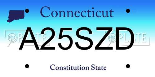 A25SZD Connecticut License Plate
