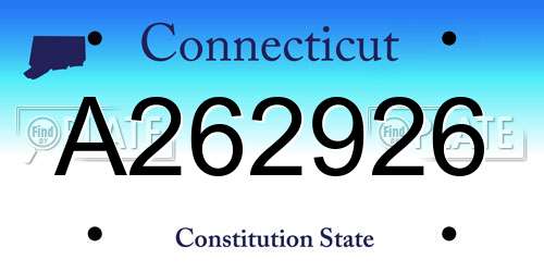 A262926 Connecticut License Plate