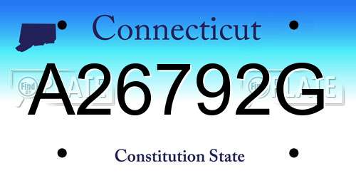 A26792G Connecticut License Plate