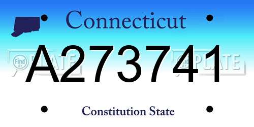 A273741 Connecticut License Plate