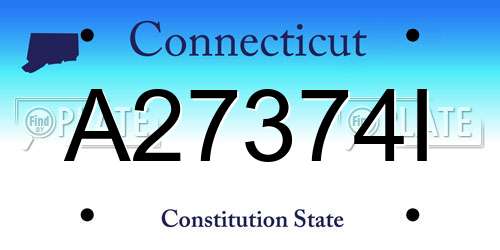 A27374I Connecticut License Plate