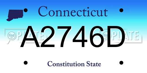 A2746D Connecticut License Plate