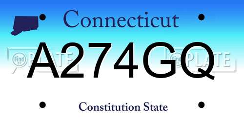 A274GQ Connecticut License Plate
