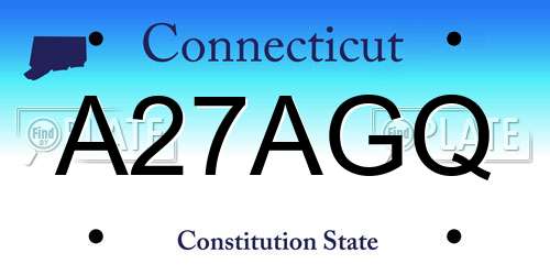 A27AGQ Connecticut License Plate