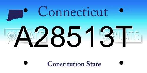 A28513T Connecticut License Plate