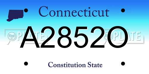 A2852O Connecticut License Plate