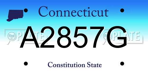 A2857G Connecticut License Plate