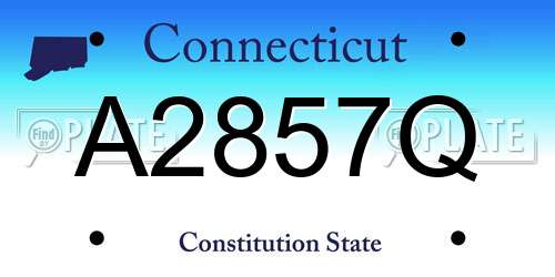 A2857Q Connecticut License Plate