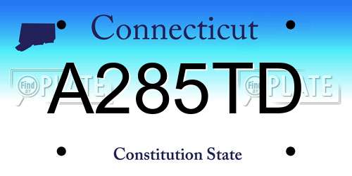 A285TD Connecticut License Plate