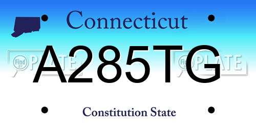 A285TG Connecticut License Plate