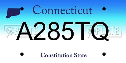 A285TQ Connecticut License Plate