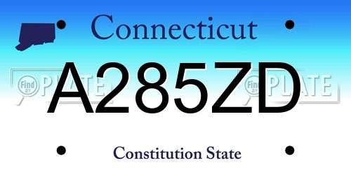 A285ZD Connecticut License Plate