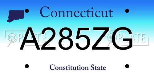 A285ZG Connecticut License Plate