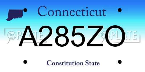 A285ZO Connecticut License Plate